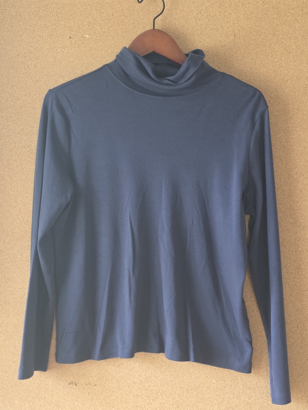 L.L.Bean Supima Cotton Turtleneck L Regular  Women’s Long Sleeve Blue